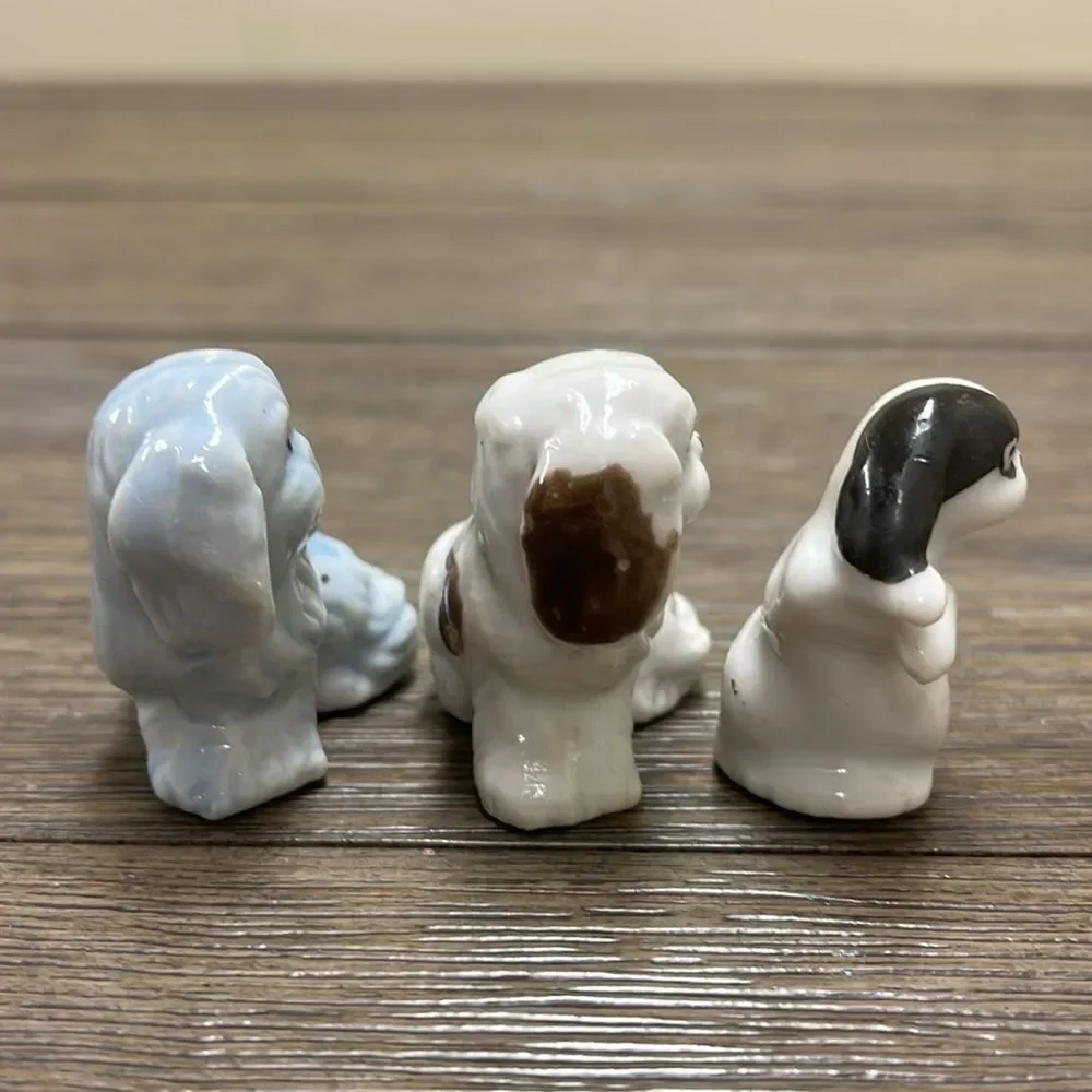3 Vintage Pekinese Ceramic Figurines, Made in Japan